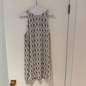 ALC 100% silk mini dress, white with black, size 8